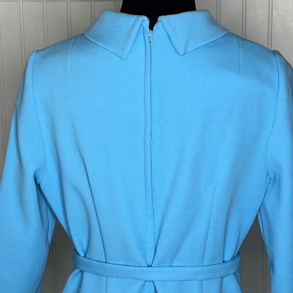 Vintage Knit Light Blue 3/4 Sleeve Dress - Picture 9 of 14
